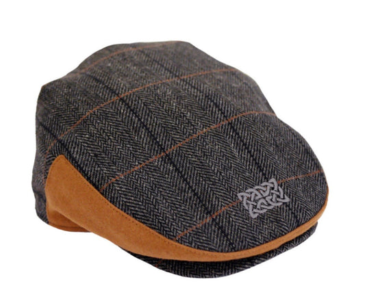 Boys grey tweed Celtic knot cap pf9020