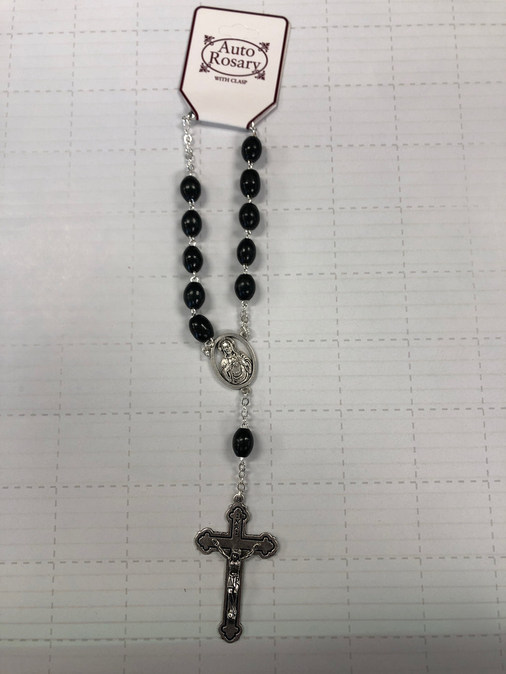 Auto rosary wood black