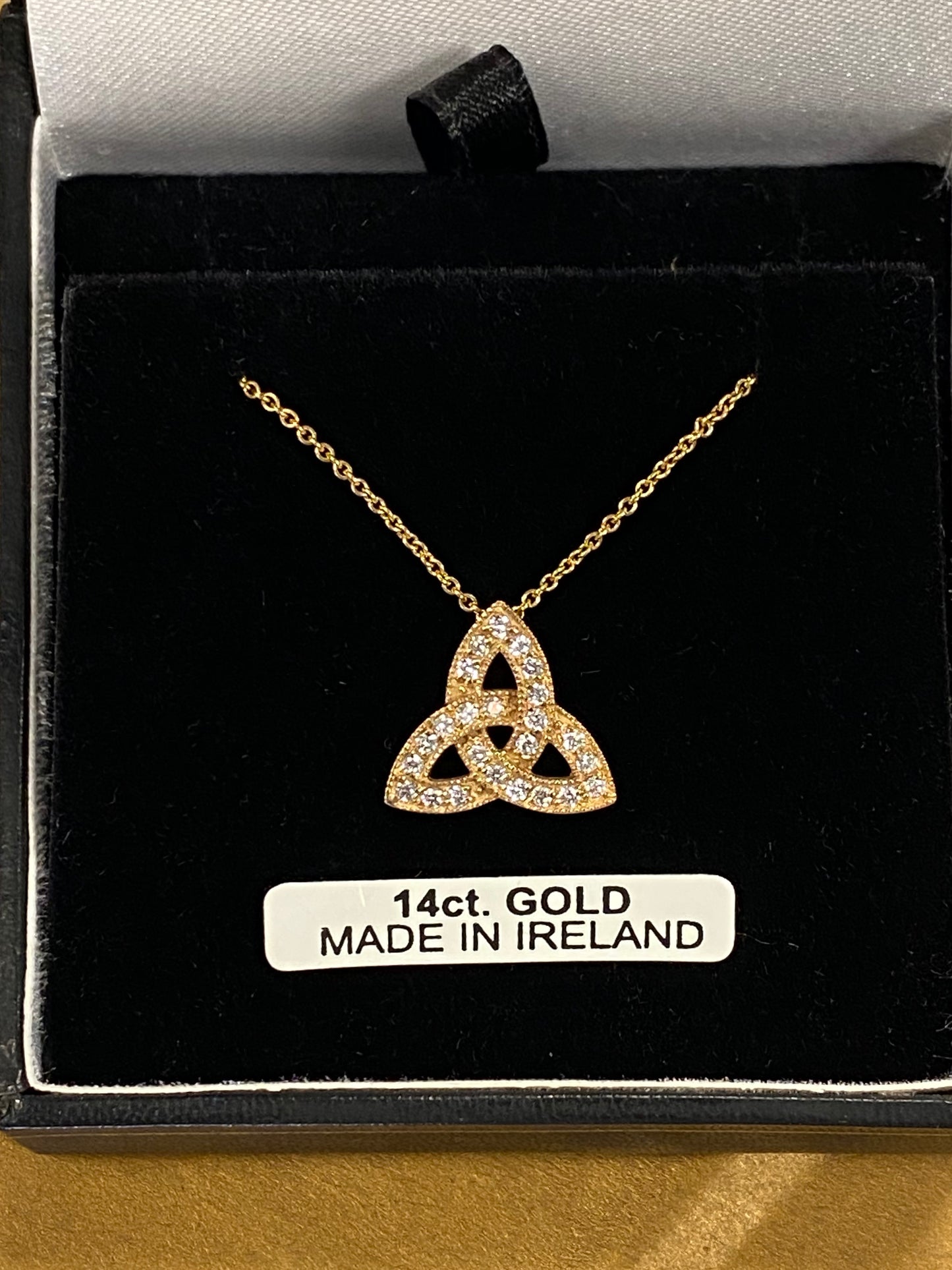 14K Diamond Gold Trinity Knot Pendant P115D