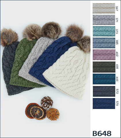 Bobble hat natural color b648