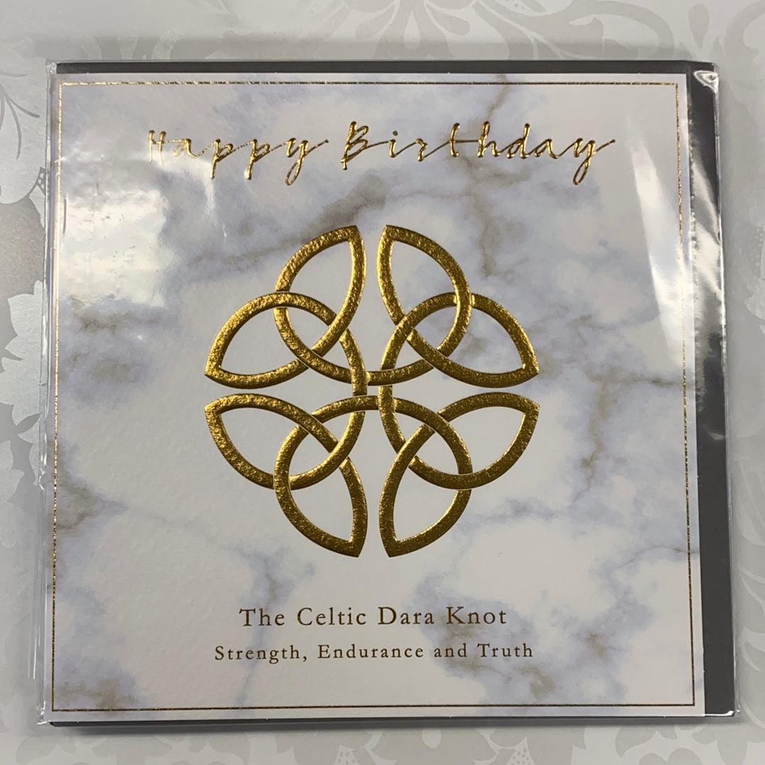 The celtic Dara knot happy birthday card