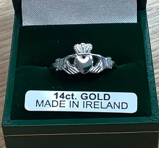 14K White Gold Ladies Claddagh #255W