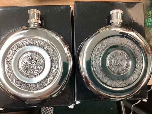 MULLINGAR Pewter round flask P242