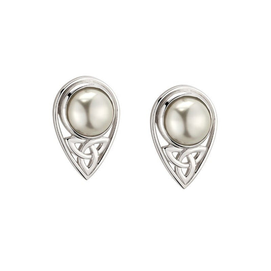 PEARL TRINITY KNOT STUD EARRINGS S34136