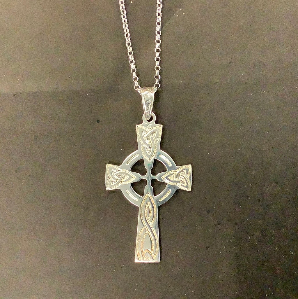 Silver large Celtic cross