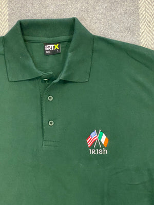 Irish polo shirt - bottle ( Irish / American flag ) RX101