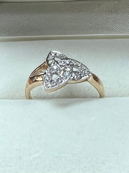 14K Gold Diamond Trinity Ring G2659