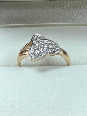 14K Gold Diamond Trinity Ring G2659