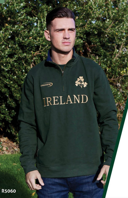 Ireland Gold Shamrock 1/4 zip Sweater R5060