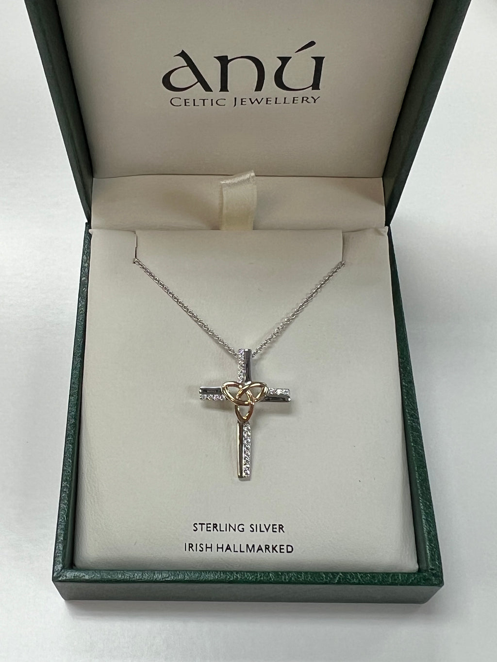Sterling Silver two tone trinity cross A6003