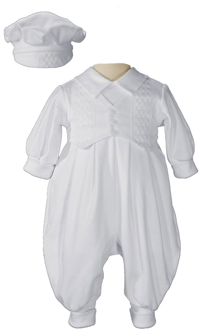 Boys 1 Piece Long-Sleeve, Long Pants Baptism Gown #WF2351