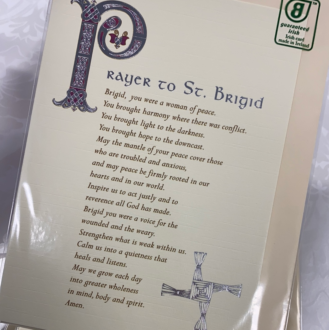 Prayer to st. Brigid greeting card