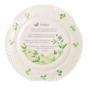 BELLEEK CLASSIC HARP MOTHERS BLESSING PLATE