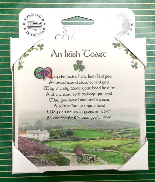 Set of 4 Stone Coasters “An Irish Toast”