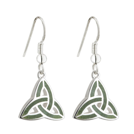 SILVER CONNEMARA TRINITY KNOT DROP EARRINGS S33301