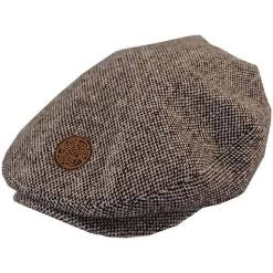 Brown tweed adult flat cap pf9013