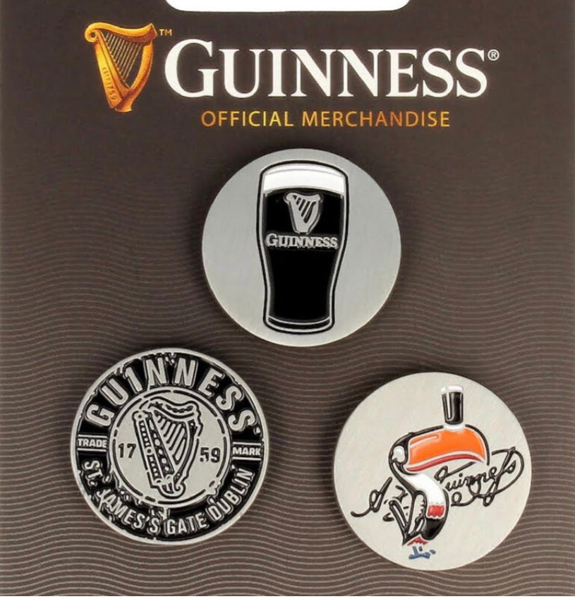 Guinness golf ball markers - set of 3