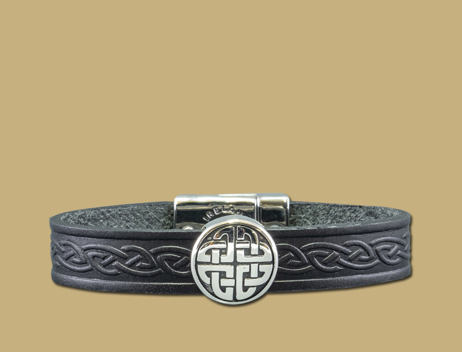 Black Celtic knot leather bracelet by Lee River