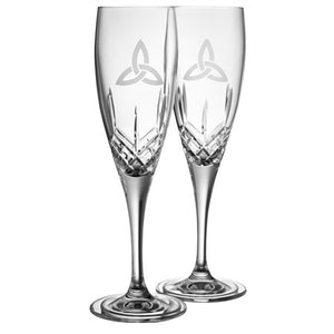 GALWAY CRYSTAL TRINITY KNOT FLUTE PAIR G203452
