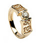 18K Gold Celtic Ring with Real Diamond