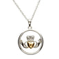 SIL G/P CIRCLE CLADDAGH PENDANT SP1080 Made By Shanore