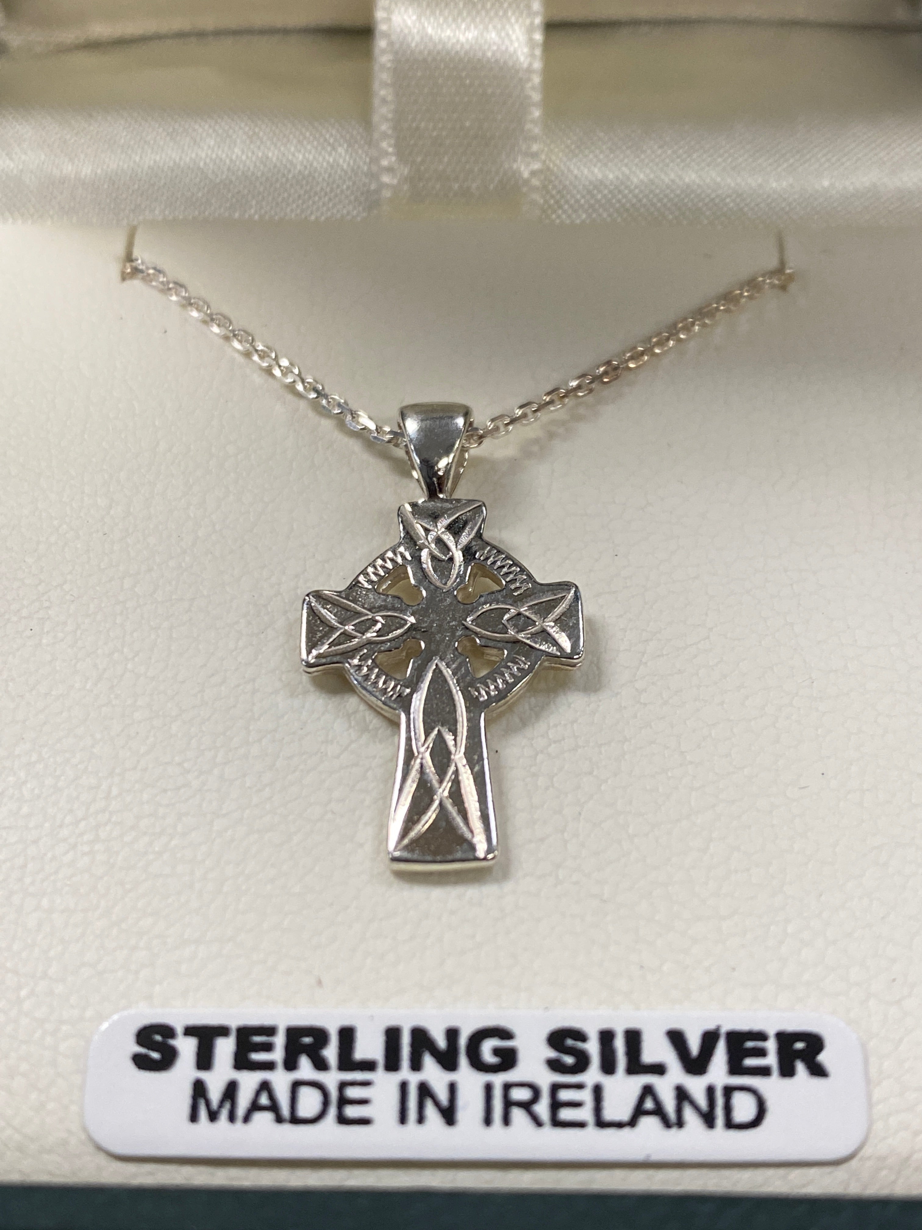 Sterling silver Celtic cross double sided SP75501