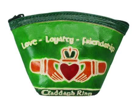 Leather fan coin purse