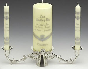 Pewter Claddagh wedding candlestick - p100