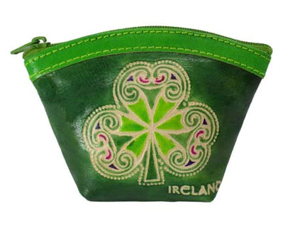 Leather fan coin purse