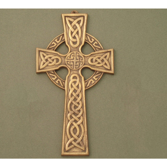 Celtic Wall Cross antique brass - medium 4312AB