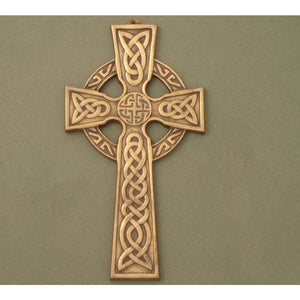 Celtic Wall Cross antique brass - medium 4312AB