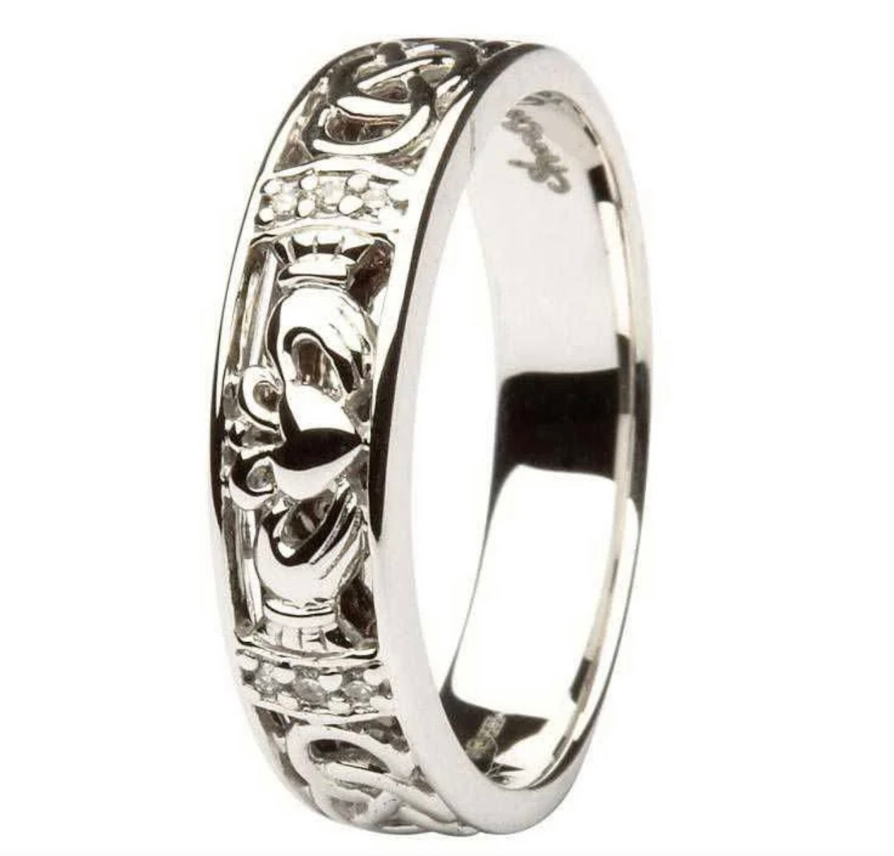 Claddagh Diamond ladies Wedding Ring With Celtic Knot Design SKU: 14IC3