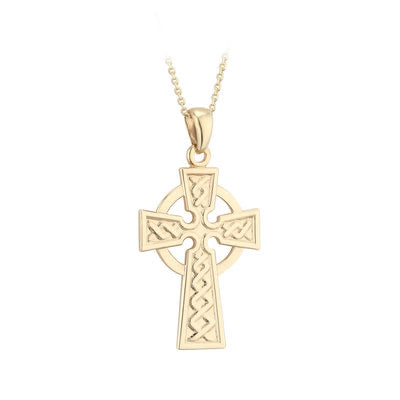 10K GOLD CELTIC MEDIUM CROSS PENDANT S4292