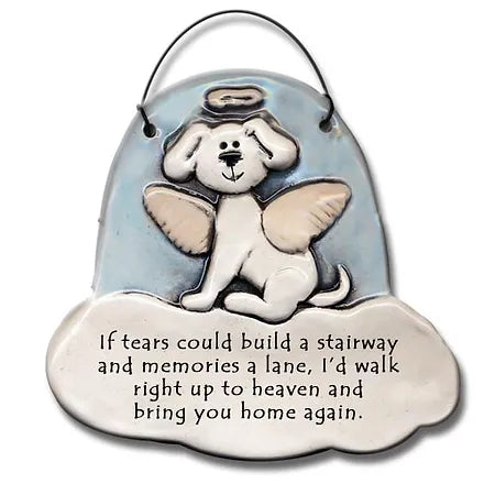 Dog in heaven plaque