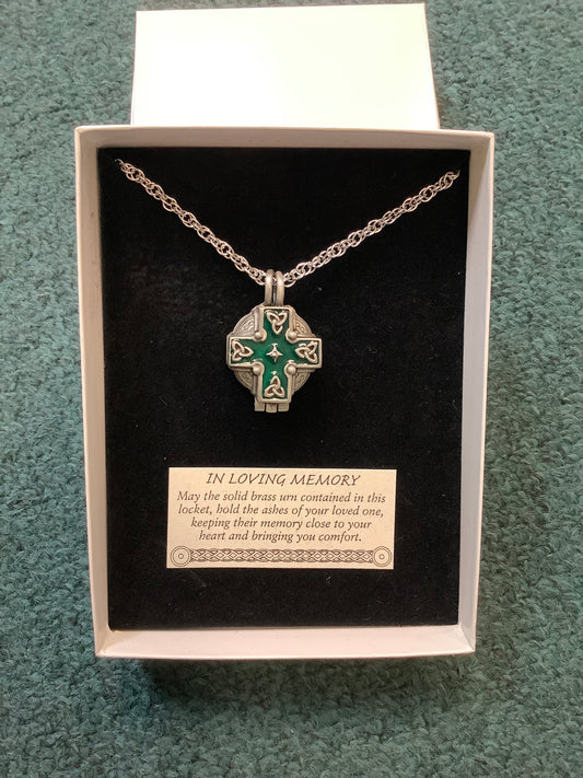 Memorial locket “in loving memory” urn