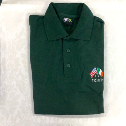 Irish polo shirt - bottle ( Irish / American flag ) RX101