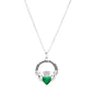 Sterling Silver Claddagh Malachite Pendant SP2288 Made By Shanore