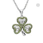 Platinum Plated Peridot Shamrock Pendant PP192