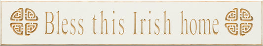 Bless this Irish home 30” plaque Celtic knot white