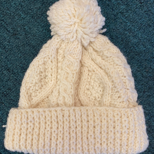 Crana handknit Pom toddler hat