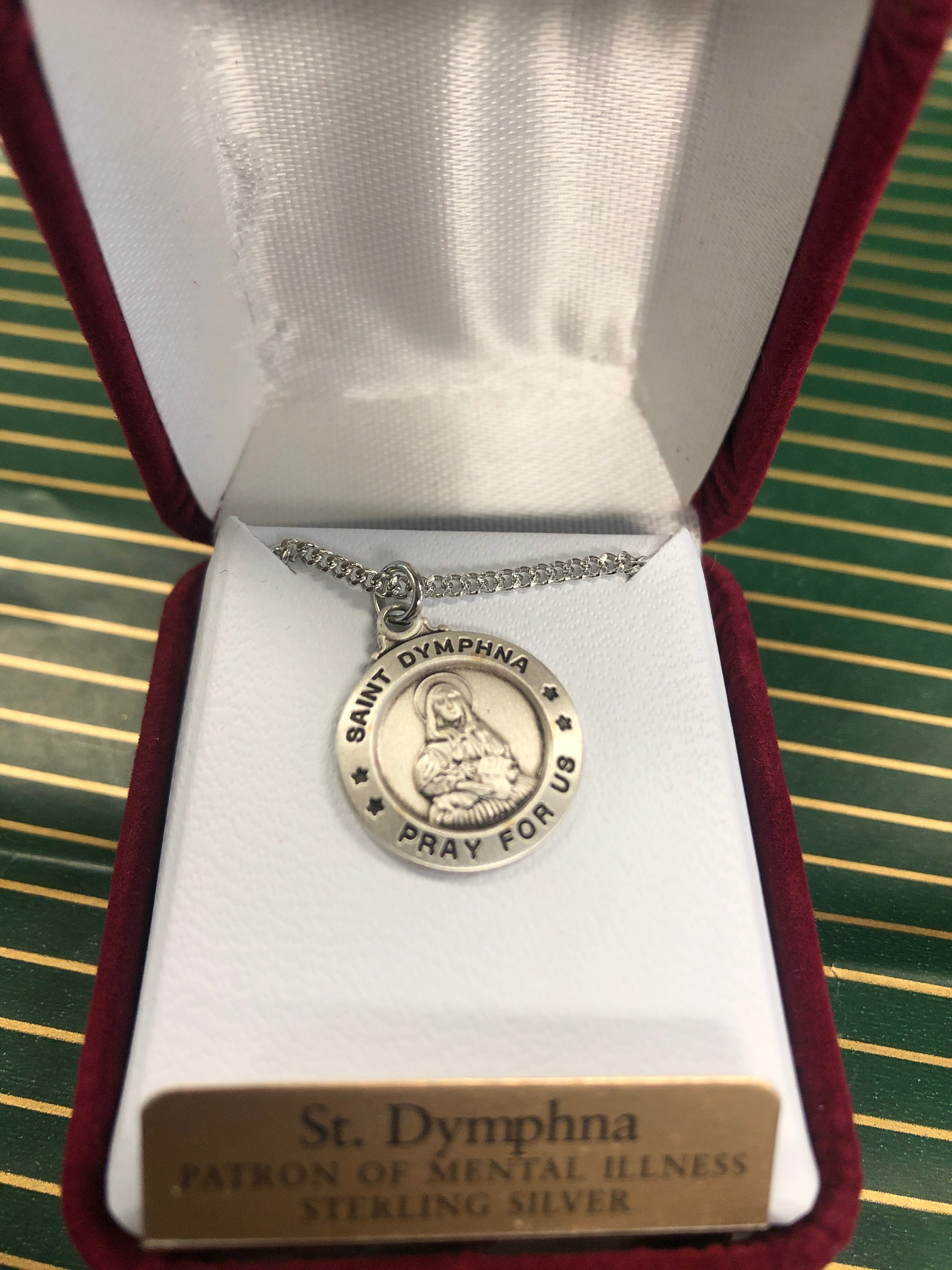 St. Dymphna sterling silver medal
