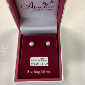 Sterling silver pearl studs HCE414