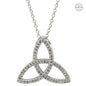 Platinum Plated White Trinity Knot Pendant PP152