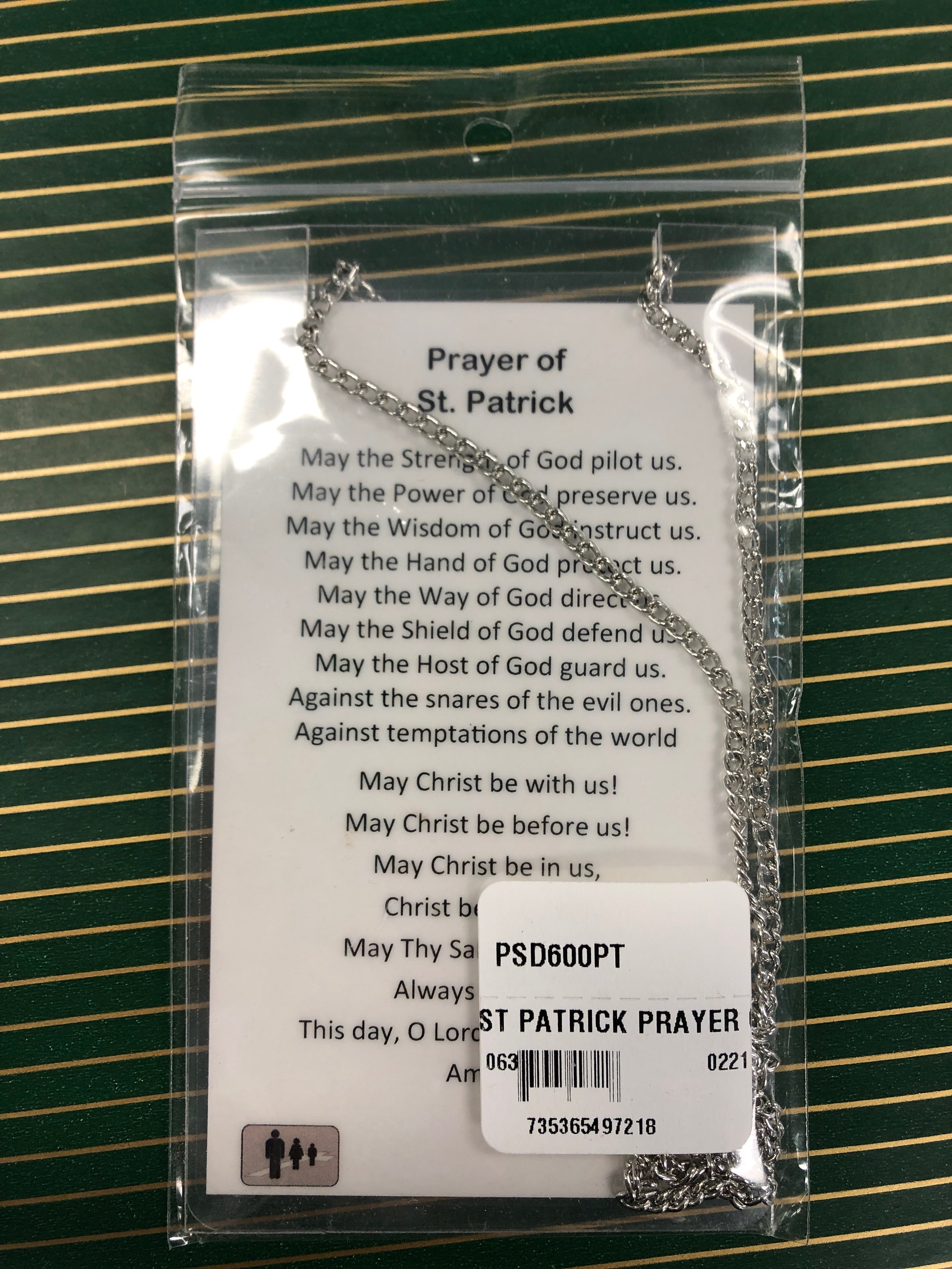 St. Patrick pendant and prayer card