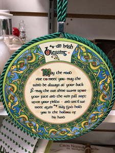 Irish weave blessing plaque / pot stand