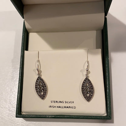 Marcasite Celtic drop earrings A2121