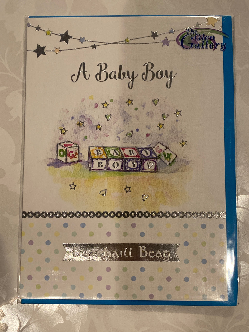 A baby boy greeting card