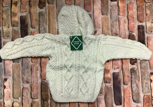 Crana Hand Knit baby sweater with hood #hk21
