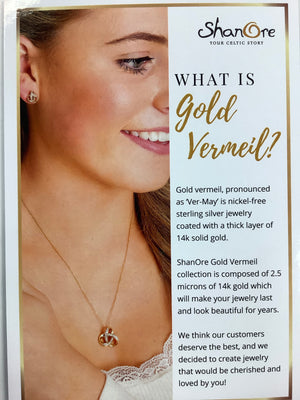 14KT Gold Vermeil CZ Shamrock Necklace GV12