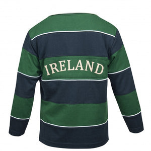 CROKER Kids Green & Navy Striped Rugby Jersey